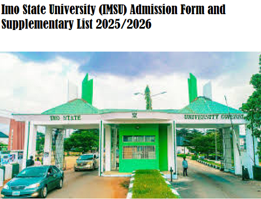 Imo State University (IMSU) Admission Form and Supplementary List 2025/2026