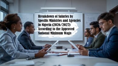 Breakdown of Salaries by Specific Ministries and Agencies in Nigeria (2026/2027) According to the Approved National Minimum Wage
