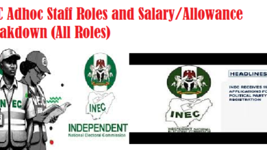 INEC Adhoc Staff Roles and Salary/Allowance Breakdown (All Roles)